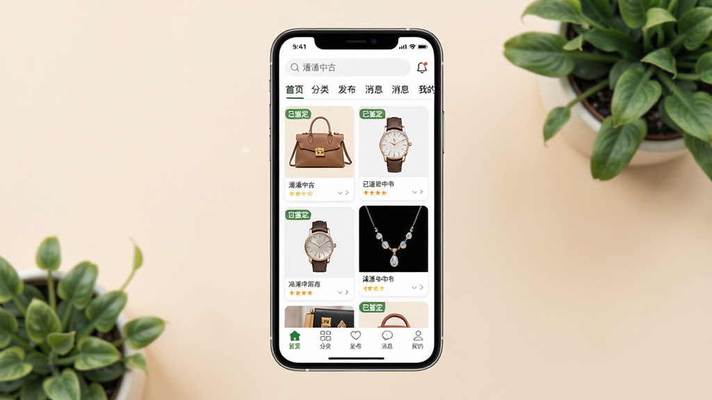 ���壺һ�������ֻ���Ļչʾ�������йš�APP��ҳ���棬�������ж���й��ݳ�Ʒ��������������ε���Ʒ��Ƭ�����֣��ֻ����У���Ļ���������ɼ�����Χ����͵�ǳ��ɫ������һЩ��ֲ��׺���Ű棺��������ٲ�����Ƭʽ��ƣ��������������ͷ��ർ������񣺸ɾ��������ִ�����UI���ϸ�ڣ���ƷͼƬ���С��Ѽ�������ǩ���ײ�����������ҳ�����ࡢ��������Ϣ���ҵ����ͼ�꣬���ʣ����塢�ɾ����޶���Ԫ��