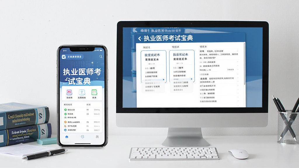 画面主体为一部智能手机与台式电脑并排,屏幕中显示