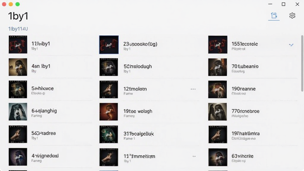 1by1软件播放列表界面,列表中有多首曲目,排列整齐,背景浅色,界面简洁,画质干净,无多余元素,文字标注“1by1”