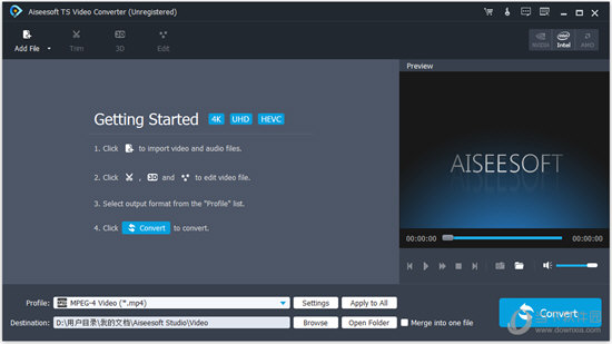 aiseesoft mpeg ts converter 使用教程 界面预览