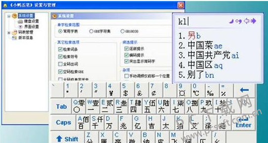 小鸭五笔 安卓版 界面设置