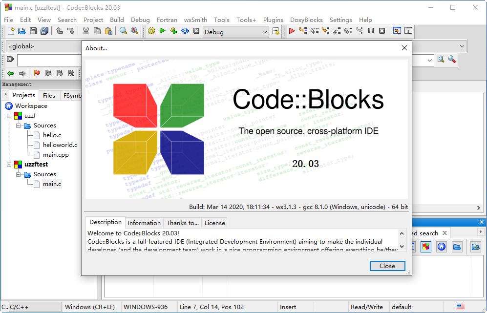 CodeBlocks20.03 ���ɿ�������