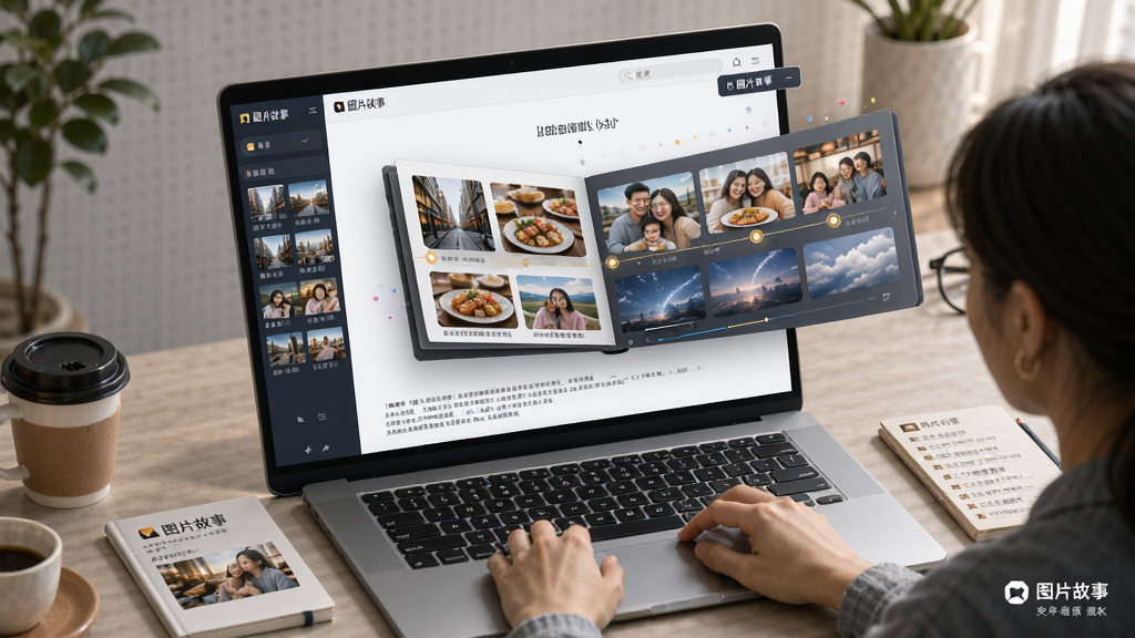 主体:一款名为“图片故事”的软件界面,以优雅的墨蓝色为主色调,界面中央悬浮着一本翻开的动态电子相册,相册中穿插着温馨的家庭合影与壮丽的自然风景照片。布局:主界面采用左右分栏式设计,左侧为功能导航栏,右侧为预览编辑区,顶部有简洁的菜单栏与搜索框。排版:整体布局清晰现代,图标设计圆润精致,功能模块以卡片式排列,间距舒适。风格:明亮通透的UI设计风格,光影效果柔和,营造出专业且富有创造力的应用氛围。细节:屏幕边缘有细微的微光特效,相册翻页时带有自然的粒子动画,界面右下角标注“图片故事”的LOGO与版本号。画质:8K超高清分辨率,画面干净细腻,无多余元素,色彩精准,适合作为软件官方宣传图。】</p>
<h3>核心特色</h3>
<h4>智能故事编排</h4>
<p>「图片故事」内置了行业领先的智能编排引擎,能够自动分析您导入照片的时间、地点、人物及场景特征,并据此推荐最合适的叙事顺序与版式布局。您只需选择一组照片,软件便会像一位贴心的导演,自动生成一条完整的叙事线索,并为每张照片配上合适的滤镜与转场效果。这一功能极大地简化了创作流程,让您专注于内容本身,而无需为技术细节烦恼。无论是记录一次生日聚会,还是制作一份旅行游记,「图片故事」都能帮您把散落的碎片,拼凑成令人感动的完整故事。</p>
[[IMG:主体:笔记本电脑前,一位创作者正在使用“图片故事”软件,屏幕左侧显示着杂乱的照片素材库,右侧的预览窗口内,这些照片已被智能排列成一条时间线,配有标题与音乐播放条。布局:采用俯视角度,展示完整的工作台,电脑屏幕占据画面中央,周围散布着咖啡杯、笔记本等物件,营造专注创作氛围。排版:电脑屏幕内的软件界面清晰可见,左侧照片缩略图排列整齐,右侧故事预览画面流畅,下方有自动生成的配文建议。风格:写实摄影风格,色调温暖明亮,细节丰富。细节:屏幕中的照片内容包含城市街景、美食、人物笑脸,时间线上有金色节点闪烁,代表智能推荐位置,桌面上有一本印有“图片故事”字样的说明书。画质:超高清画质,光影自然,画面干净,无多余元素。】</p>
<h4>海量创意模板</h4>
<p>我们深知,灵感稍纵即逝。因此,「图片故事」为您准备了覆盖全生活场景的千余款专业设计模板。从简约清新的日系手账风,到复古怀旧的胶片电影感;从适合商务汇报的沉稳大气风格,到专为亲子时光设计的卡通动漫风格,应有尽有。每一款模板都经过资深设计师精心调校,确保在字体搭配、版式结构、动态效果上达到完美平衡。您只需一键套用,再稍作个性化调整,即可将普通照片瞬间升级为具有专业杂志质感的视觉大片,轻松应对社交分享、个人纪念、商务展示等各种场景需求。</p>
<h4>动态影像创作</h4>
<p>区别于传统的静态相册,「图片故事」赋予了照片“动起来”的能力。您可以为照片添加微动效,如飘落的雪花、闪烁的星光、流动的云层,甚至是指定主体部分的局部动态效果,让画面呈现出生动有趣的质感。配合内置的版权无忧背景音乐库,您可以像导演一样,为您的故事片剪辑配音。当静态的影像与动态的元素、悦耳的旋律相结合,所呈现出的感染力将远超预期,让您的作品在众多静态内容中脱颖而出。</p>
<h4>一键社交分享</h4>
<p>辛苦创作的作品,需要被看见。「图片故事」打通了所有主流社交平台的分享接口,支持高清无损导出,并能根据微信、微博、抖音、小红书等不同平台的特性,智能适配最佳的导出格式与分辨率。无论是制作成视频动态图,还是生成九宫格图文,或是打包成PDF电子书,都能在指尖完成。分享您的故事,收获朋友们的赞叹与共鸣,让美好不再是孤芳自赏。</p>
<h3>功能细节亮点</h3>
<table style=