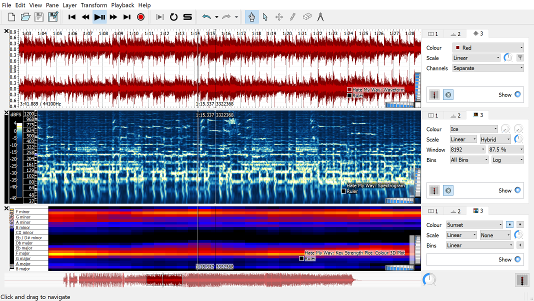 sonic visualiser 安卓版 频谱分析界面
