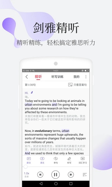 小站雅思 安卓版 模考界面