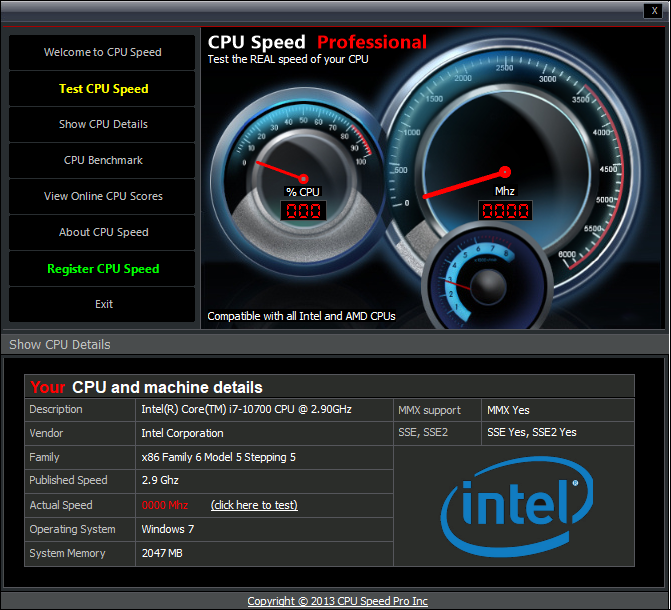 cpu speed professional 软件使用教程 界面说明