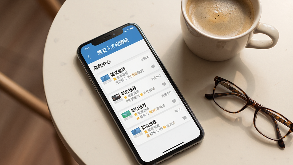 主体为一部智能手机平放在桌面上,屏幕显示