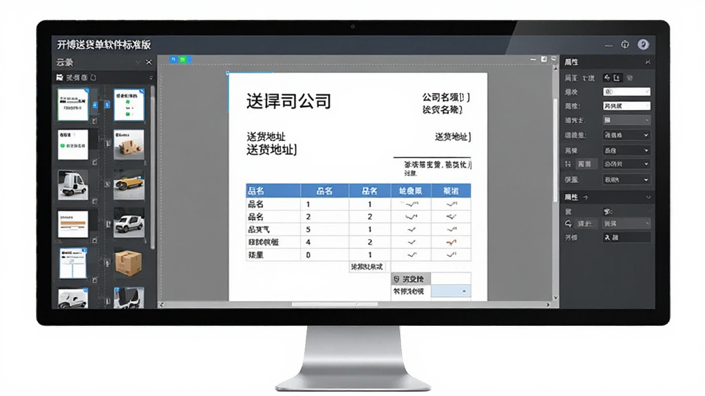 模板设计界面预览:宽屏显示器上显示