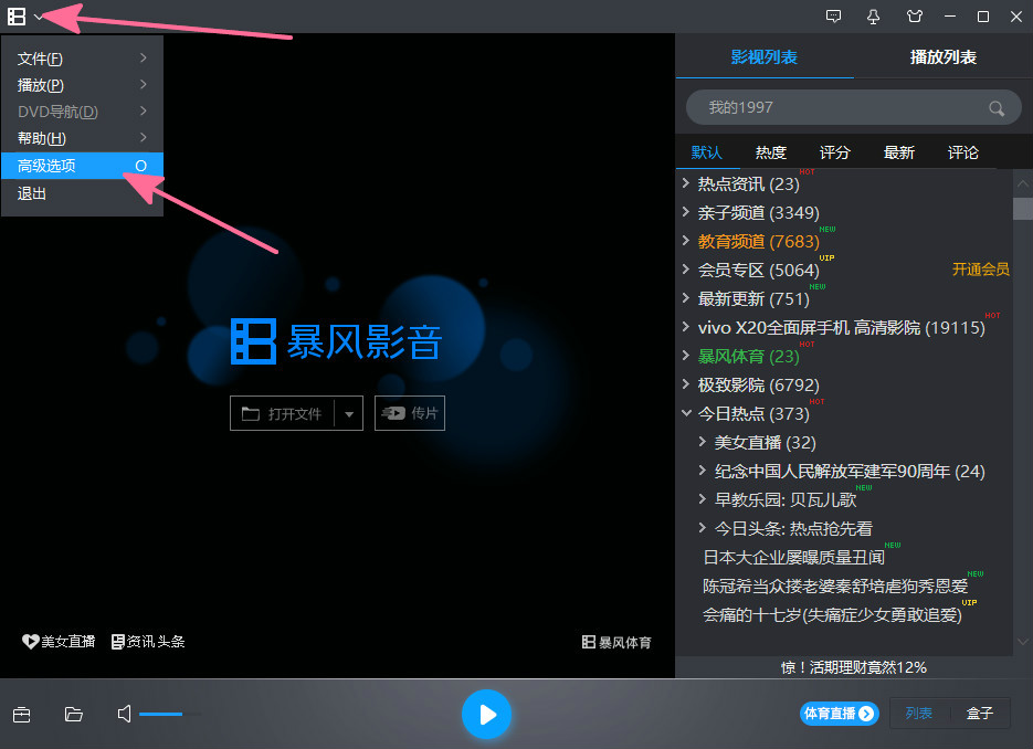 风暴影音浏览器 功能界面 截图