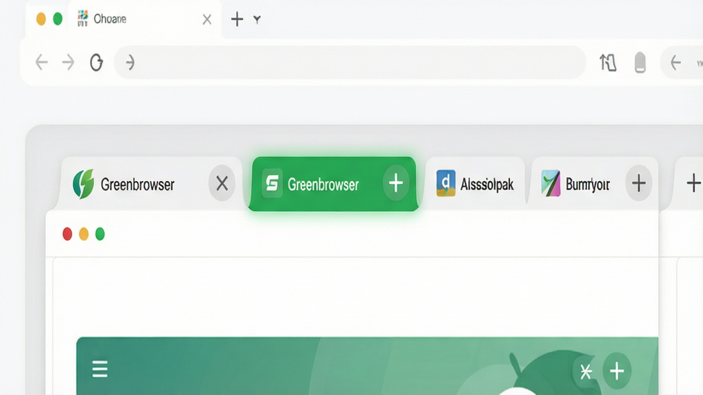 ���壺Greenbrowser����ɫ����������ǩҳ������ʾ�����֣���������У�������ǩ����ʾ�����ͬ��վ��ǩ������һ����ǩ��������Ű棺��ǩ�������У�ÿ����ǩ����վͼ������ƣ������ˬ���棬��ɫ����ͻ����ǰ��ǩ��ϸ�ڣ���ǩ���йرհ�ť���½���ǩ�Ӻţ����ʣ����壬�ɾ����޶���Ԫ�ء�