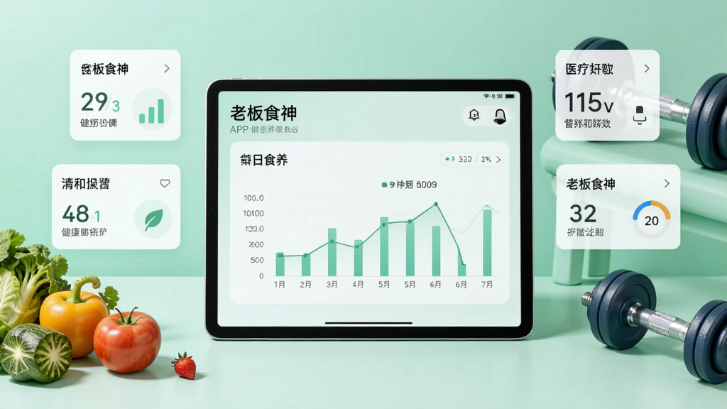 画面主体为一张每日营养摄入报告图表,由
