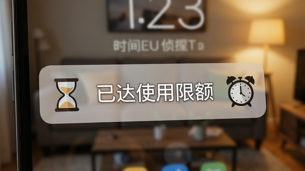 画面主体为手机锁屏界面弹出时间侦探的提醒横幅,横幅上写着