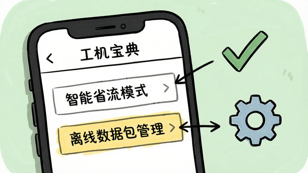 一个手机操作界面手绘图,屏幕内容显示