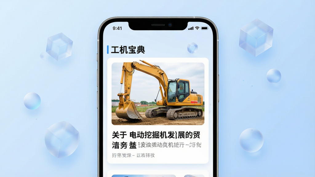 一个现代风格的新闻阅读界面概念图,界面中央显示