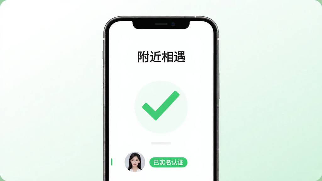 一个身份认证成功的界面图,屏幕中央有一个绿色对勾,上方有