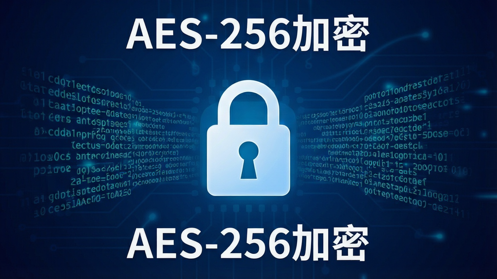 一张白蜘蛛文件自动备份软件安全加密功能示意图,画面中央是一个锁形图标,两侧有加密代码流,背景为深蓝色科技感渐变,整体风格专业,文字“AES-256加密”清晰可见,画质干净,无多余元素