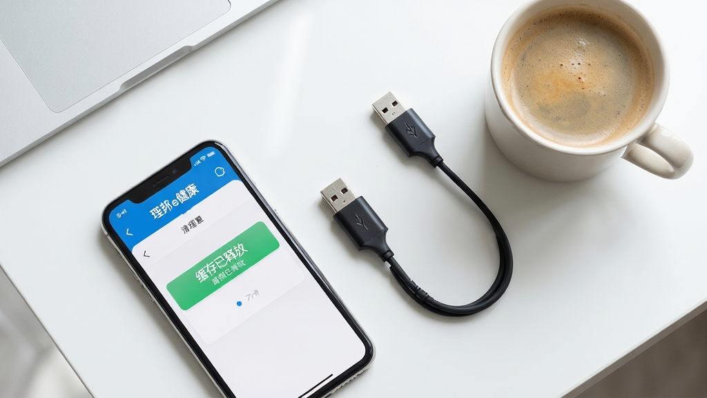���壺һ�Ÿɾ��Ĺ���̨�棬�ڷ����ֻ���USB�����ߣ��ֻ���Ļ��ʾ������e������APP�Ĵ洢����ҳ�棬�Ա߷���һ�����ȡ����֣������ӽǣ����弯���ڻ������롣�Ű棺�Խ��߹�ͼ���ֻ�λ�����½ǣ�����λ�����Ͻǡ������ˬ�ĿƼ����������������ڹ��ߡ�ϸ�ڣ�����ҳ����ʾ���������ͷš���ɫ��ʾ���������ʣ����壬�ɾ����޶���Ԫ�ء�