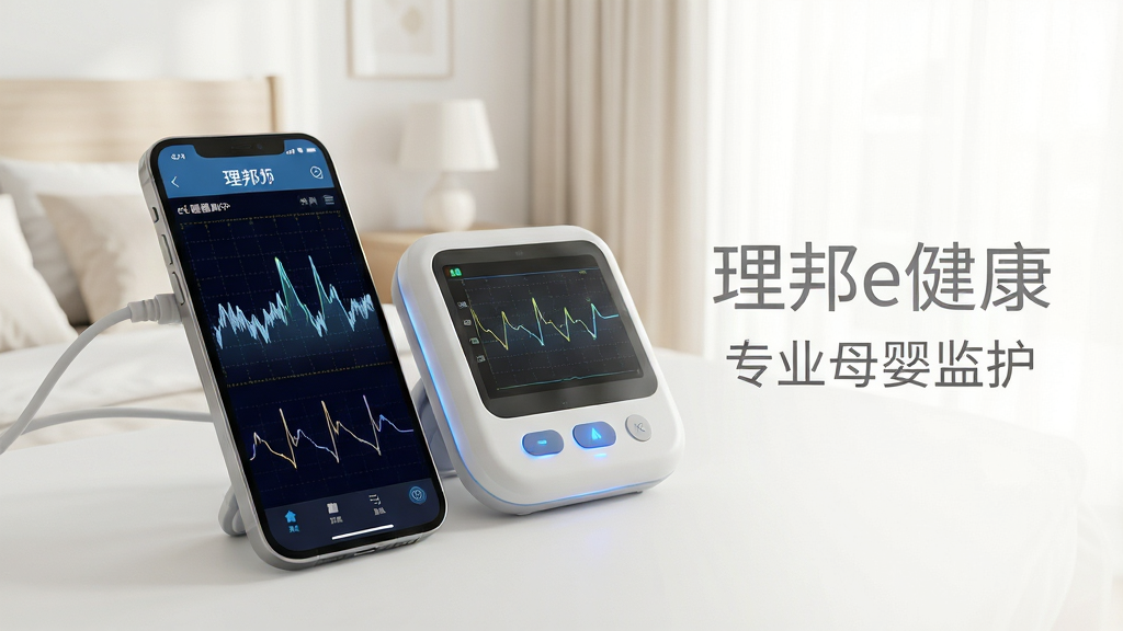 ���壺����e����APP���������׵�̥�ļ໤�豸��������������ҳ�����չʾ���ֻ���Ļ��ʾ������̥������ͼ���豸С�ɾ��¡����֣��ֻ����豸б�ǰڷţ��γ��Ӿ����죬�Ҳ����״���ǳ��ɫ�޳���������д������e����������רҵĸӤ�໤���������Ű棺���й�ͼ���豸��ǰ���ֻ���Ļ���������ɱ档����ִ���Լ����ʵ��Ʒ��Ⱦ��������Ȼ�⣬ǳɫϵ������ϸ�ڣ���Ļ�ϵĲ���ͼ�����������豸ָʾ��������ɫ���Ρ����ʣ�8K�����壬�ɾ����޶���Ԫ�ء�
