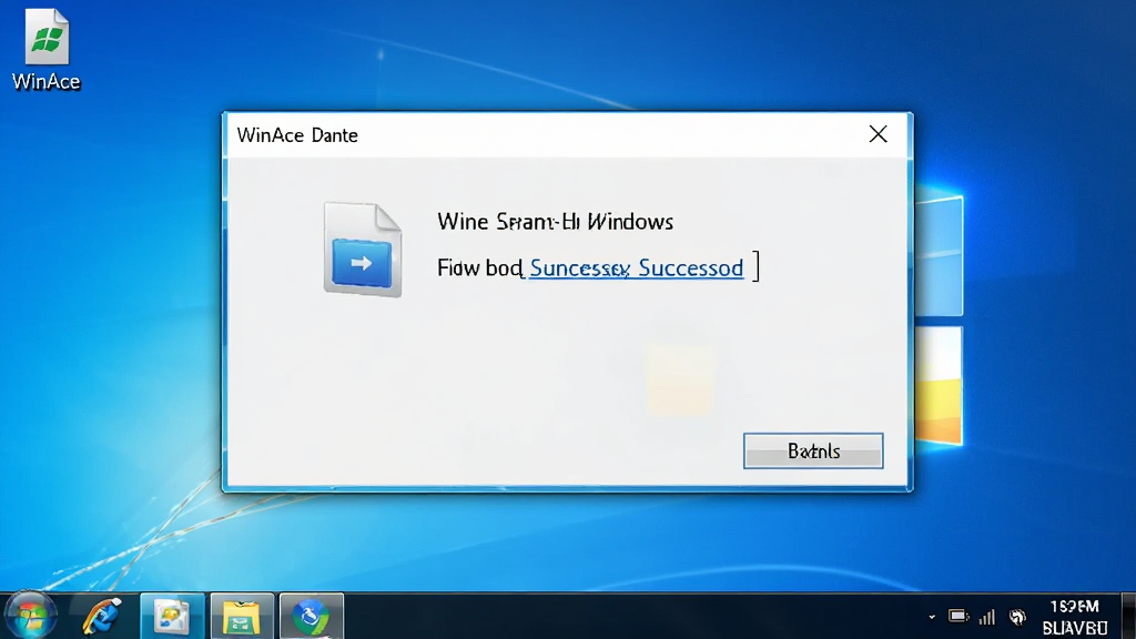 WinAce在Windows电脑上运行时的截图,展示文件解压成功后的提示界面,界面风格清晰自然,细节真实,画质干净明亮