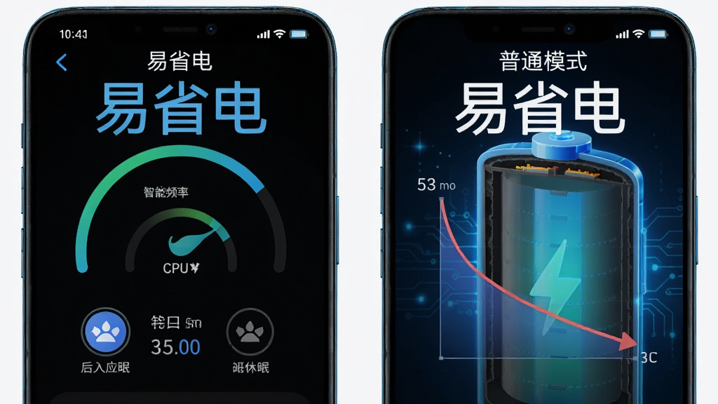 手机屏幕分割对比图,左侧