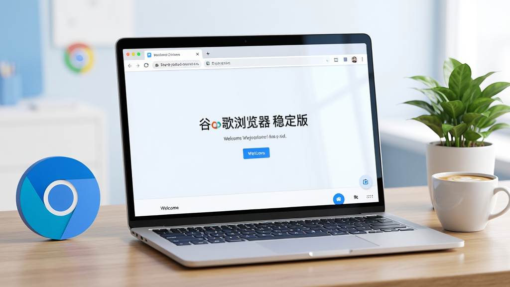 画面中央是一台打开的笔记本电脑,屏幕上显示