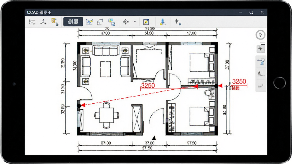CAD��ͼ���������������ͼ������Ϊƽ�������Ļ����Ļ����ʾһ������ƽ�沼��ͼ��ͼ����һ����ɫ�Ĳ��������������˵㣬�Ա���ʾ���������3250��������Ϊȫ����ʾ�����Ϊ������ͼ���ϸ�ڰ�����Ļ�Ϸ��������ġ���������ť��ͼֽ�еļҾ�ͼ��ͳߴ��ע�����ʸ��壬�ɾ����޶���Ԫ��
