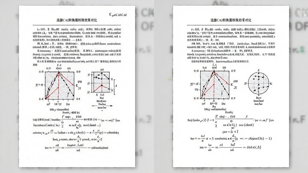 迅捷CAJ转换器转换效果对比展示,画面左侧为原始CAJ文献页面,右侧为转换后的PDF页面,两者版面结构高度一致,包含文字段落、图表和公式,画面风格专业严谨,布局左右对比清晰,画质干净无多余元素