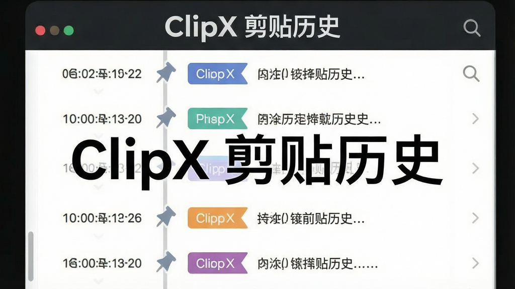 һ����������ʾ��ͼ��������ClipX����ʷ��¼�б�������Ϊ��ֱ���е�ʱ������ʽ���Ű������ʾ����ʱ���Ҳ���ʾ����ժҪ�����Ϊ��ˬ��ƽ����ƣ�ϸ�ڰ�����ɫ��ǩ���ࡢ�ö�ͼ��ͼ�ꡢ�����Ŵ󾵣����ʸ���ɾ��޶���Ԫ�أ�ͼƬ�д������֡�ClipX ������ʷ��