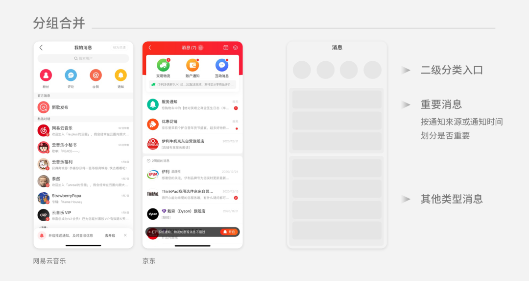 闪企通消息分组与待办设置界面配图