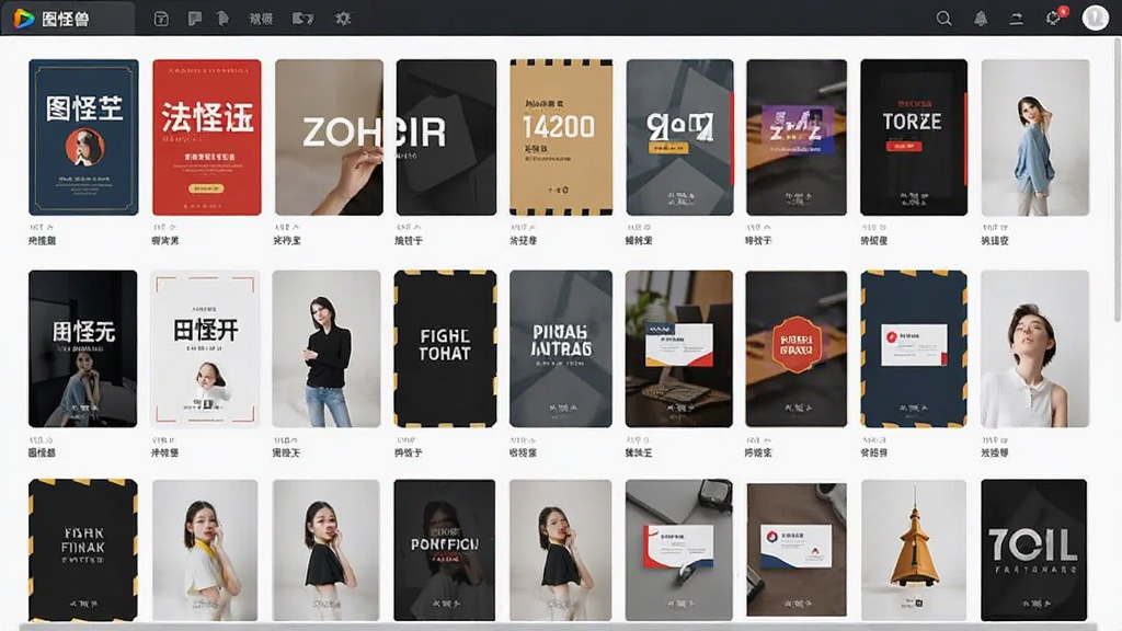 图怪兽软件中展示海量模板库的界面截图,画面主体为模板瀑布流浏览页面,模板缩略图排列整齐,涵盖海报、封面、名片等多种类型,界面风格清爽,排版有序,画质清晰,干净无杂乱元素