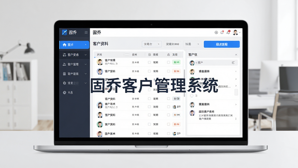 固乔客户管理系统官方主界面展示,画面中央为软件名称