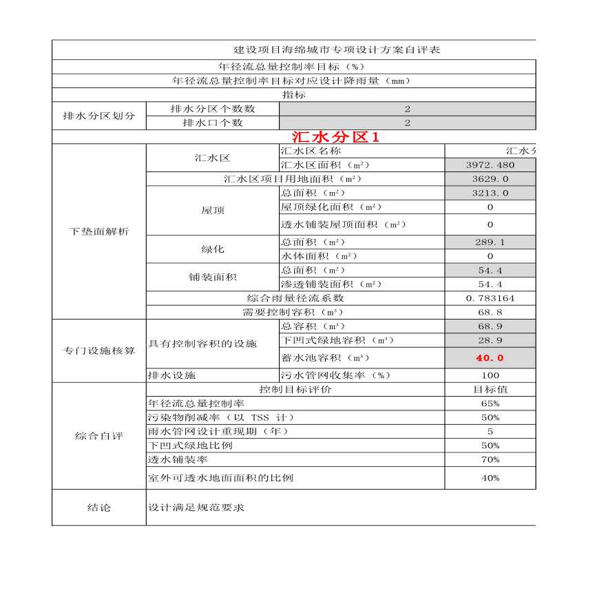 海绵城市计算辅助软件 计算书 示例