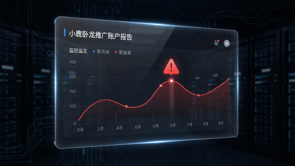 一张展示数据监控与预警功能的AI图片,画面中是一块悬浮的半透明屏幕,屏幕上显示着