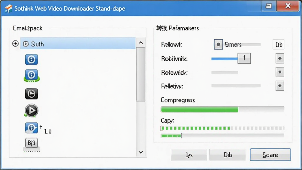 Sothink Web Video Downloader Stand-alone������ʽת�����ܽ��棬����Ϊ��ʽѡ����ת������������壬����Ϊ���е���ʽ��ƣ��Ű�Ϊѡ���б��밴ť��ϣ����Ϊ��ˬ���Ĺ�������棬ϸ�ڰ�����ʽͼ�ꡢ�ֱ���ѡ�ת�������������ʸ��壬����ɾ����޶���Ԫ��