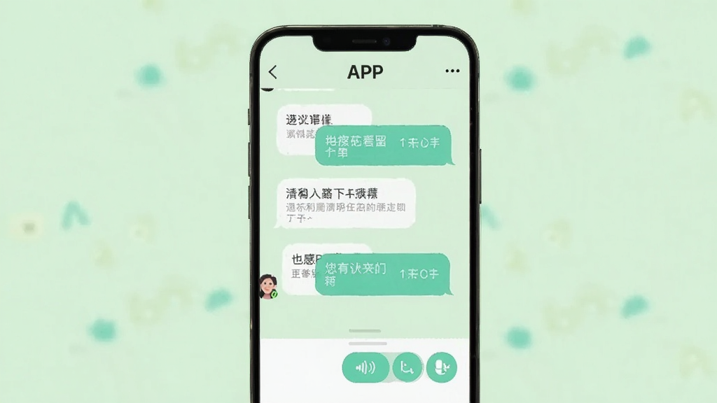 一张展示“也在”APP聊天界面的图片,屏幕中显示对话气泡和语音按钮,背景为淡绿色,界面布局简洁,文字清晰,风格清爽,画质干净,无多余装饰元素