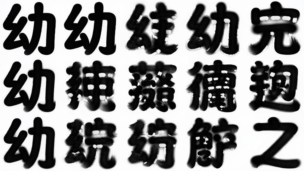 主体是幼圆字体字样展示,布局为横向排列多个常用汉字,排版整齐均匀,风格为字体设计展示图,细节是每个字都呈现圆润笔画与方正结构的对比效果,画质高清,干净无多余元素