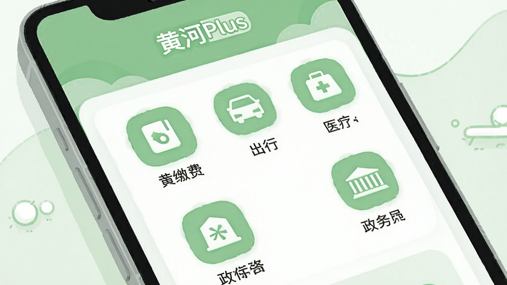 һ���ԡ��ƺ�Plus����������Ϊ����Ľ���廭������չʾ�ֻ���Ļ�������Žɷѡ����С�ҽ�ơ�����ȹ���ͼ�꣬������͵���ɫ���ɫ��ɫ���������������������±�ƽ�����ʸɾ������������д��С��ƺ�Plus�����֣��޶���Ԫ��