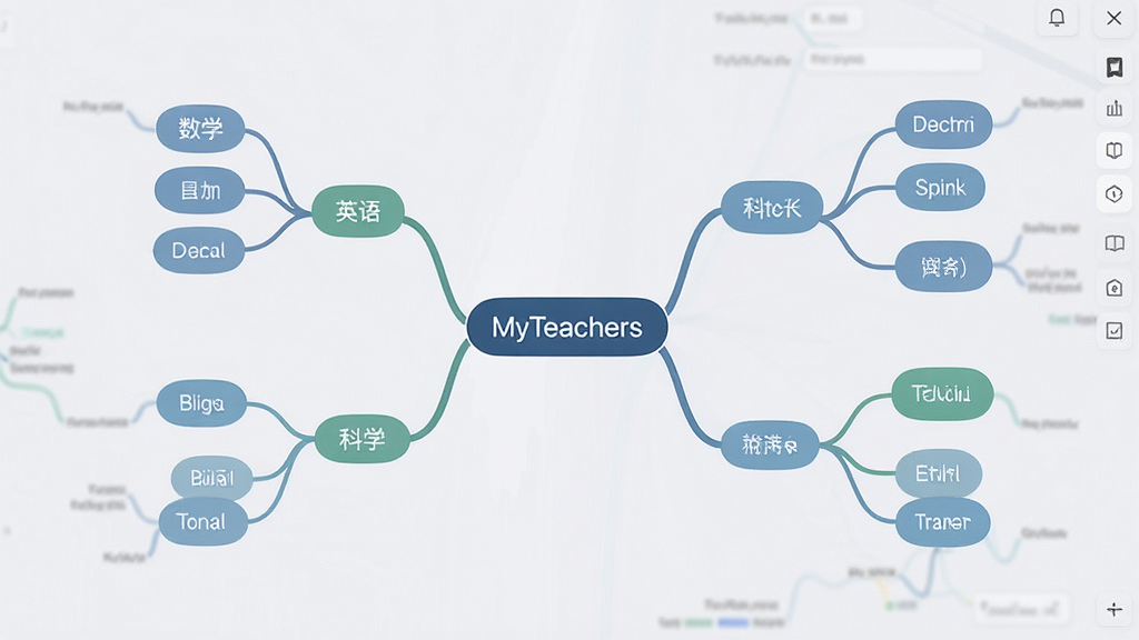 MyTeachers 思维导图生成功能展示,画面中央为一幅以