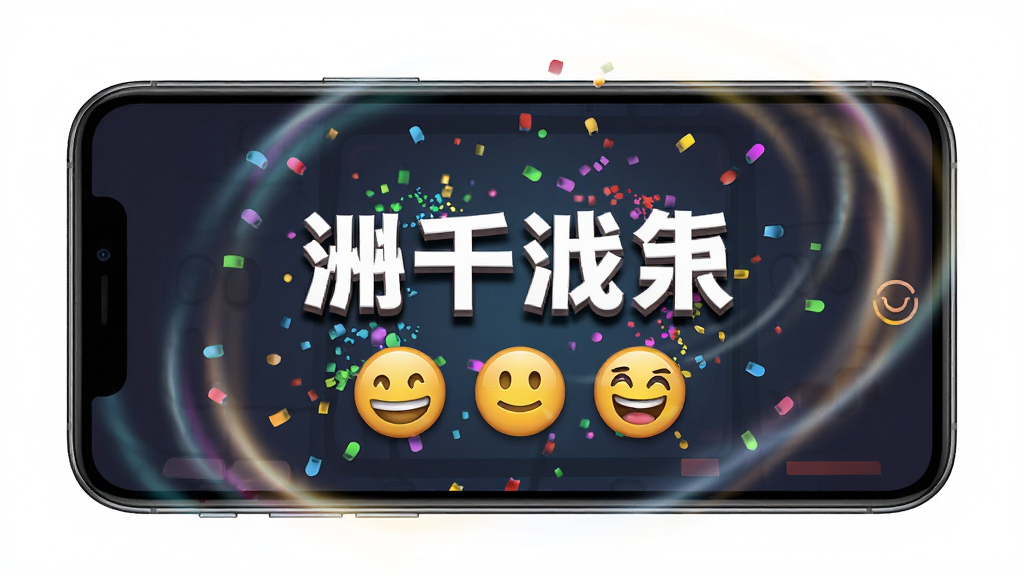一张展示测谎仪模拟器实时反馈动效的图片,画面为手机屏幕显示测谎仪模拟器的结果页面,屏幕中央有大号结果文字和表情图标,背景有彩色粒子飘散,布局为手机居中,周围有动态光晕,风格为活泼娱乐风,细节包含粒子效果、文字阴影、表情生动,画质清晰,干净,无多余元素