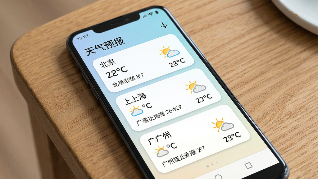 一部安卓手机放在桌面上,屏幕显示
