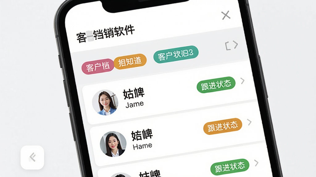 �����������ͻ������������棬����Ϊ�ֻ���Ļ��д����Ļ����ʾ�ͻ��б����ǩɸѡ�����б������ͷ������������״̬��ǩ������Ϊ��ɫ��ǳ�Ҵ��䣬�����ˬ��Լ���������룬ϸ���ϱ�ǩʹ�ò�ͬ��ɫ���֣������������ɾ����޶���Ԫ��