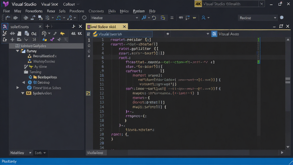 Visual Studio ���������棬����Ϊ������ʾ�ļ��ɿ����������ڣ����ֲ������ҷ���������ǽ��������Դ���������Ҳ��Ǵ���༭�����Ű��������������Ϊ�ִ��Ƽ�����磬ϸ�ڰ�����ɫ�����������������˵����͹�������ť������ 4K ���壬�ɾ����޶���Ԫ��