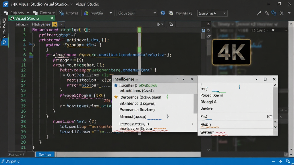 Visual Studio ���ܴ���༭������д������Ϊ����༭�����ڣ�����Ϊȫ��չʾ���Ű��д����д��в�ɫ������������ʾ�����򣬷����רҵ��ϸ�ڰ��� IntelliSense ��ʾ�б��ʹ������ߣ����� 4K ���壬�ɾ����޶���Ԫ��
