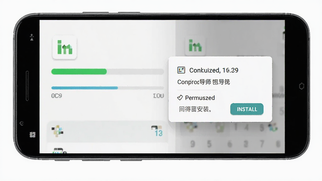 数独导师安卓手机安装界面,画面显示手机屏幕上的应用安装进度条和权限确认弹窗,背景为浅灰色,布局简洁,风格为系统安装界面截图风格,细节包含安装按钮和权限列表,画质高清,干净,无多余元素