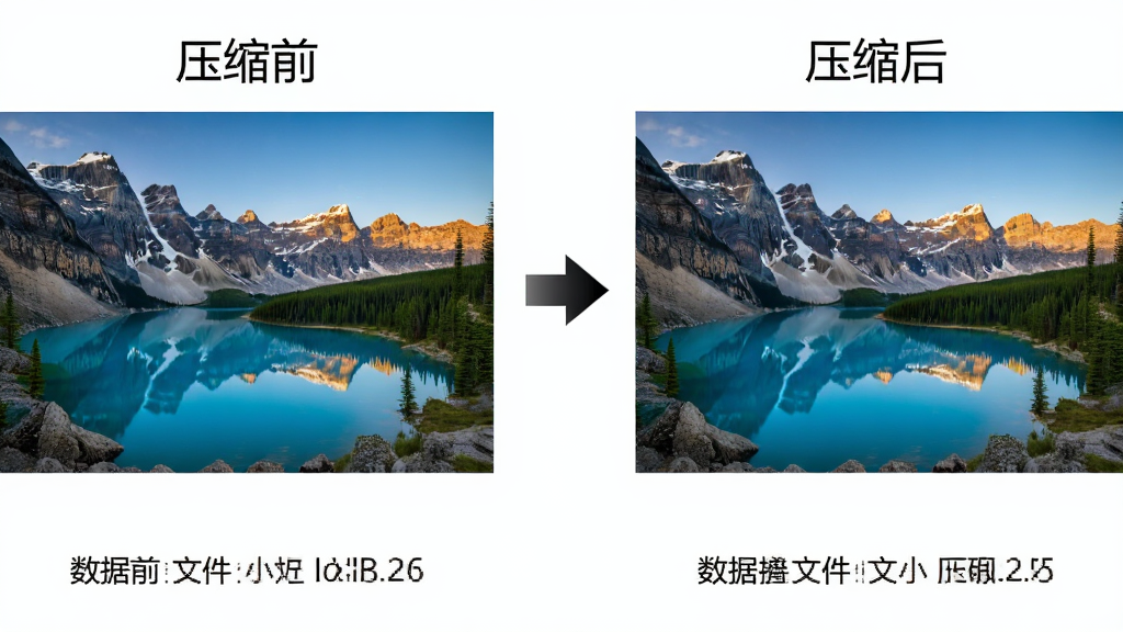 图片压缩前后对比效果展示图,画面左侧为原始高清图片标注