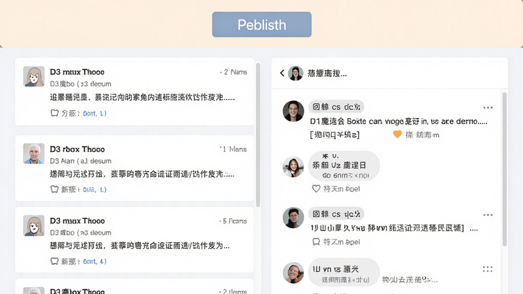 一张展示D3魔盒社区交流界面的图片,画面中呈现帖子列表与用户评论区域,顶部有发布按钮,整体风格类似论坛,色彩柔和,布局清晰,画质高清,干净,无多余元素