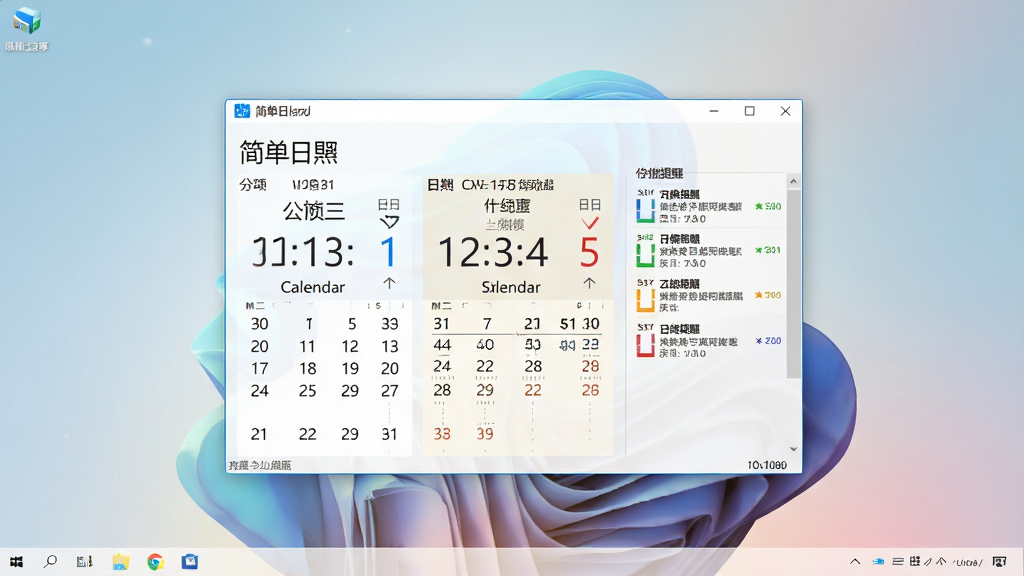 一张简洁明亮的电脑桌面场景,画面中央是一款名为