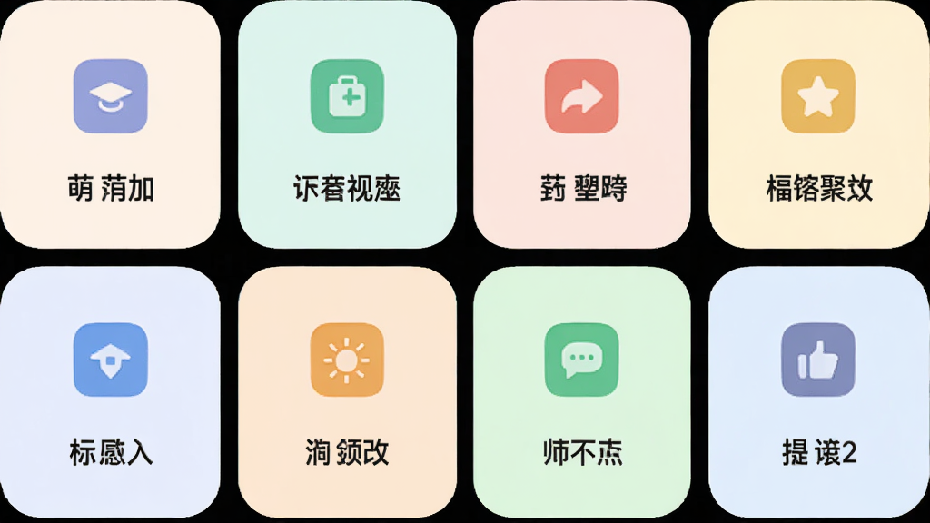 �ȼӹ��ܾۺϽ��棬�ֻ���Ļ����ʾ������ܿ�Ƭ�������У���Ƭ����ͼ������ֱ�ǩ������Ϊ�������񣬷���ƽ����ƣ�ϸ�ڰ�����ƬԲ�ǡ���ɫ������ͼ���࣬���������ɾ����޶���Ԫ��