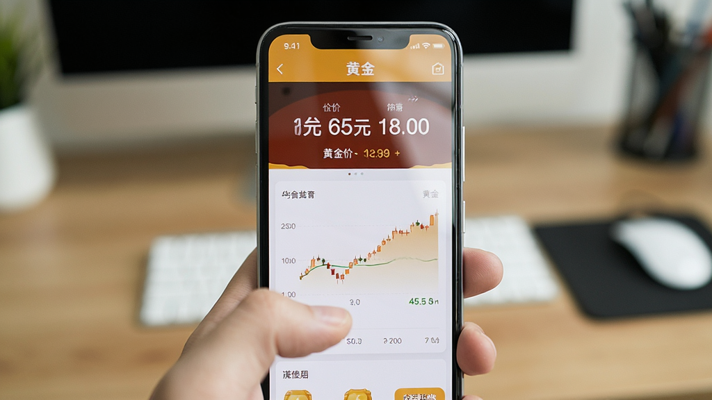 黄金1.5安卓版安装使用场景图,主体为一只手拿着手机展示