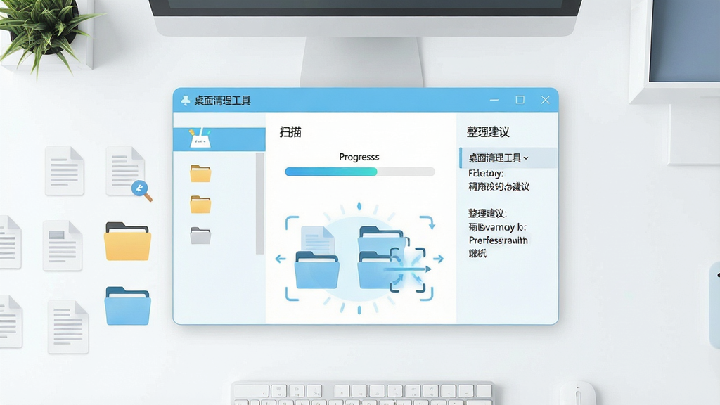 一张简洁明亮的电脑桌面场景,画面中央放置着名为